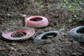 Quoits Resting Around the Peg Royalty Free Stock Photo