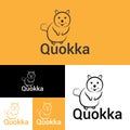 Quokka animal Logo.Quokka pictorial Logo Template.Vector Illustration.Black, yellow And White color