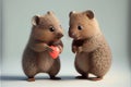 Quokka like hamster love cute adorable Valentines day Royalty Free Stock Photo