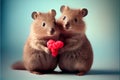 Quokka like hamster love cute adorable Valentines day Royalty Free Stock Photo