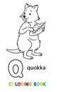 Quokka. Animals ABC coloring book for kids Royalty Free Stock Photo