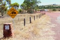 Quolls warning road sign in Australia