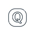 quora icon vector from social media logos concept. Thin line illustration of quora editable stroke. quora linear sign for use on