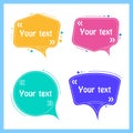 Quote colorful shapes, speech bubbles with place for text Royalty Free Stock Photo