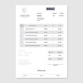 Quotation Invoice Empty Layout Template Paper Sheet. Vector Royalty Free Stock Photo