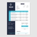 Quotation Invoice Layout Template Paper Sheet. Vector Royalty Free Stock Photo