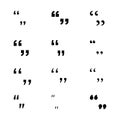 Quotation mark icon set. Vector illustration Royalty Free Stock Photo