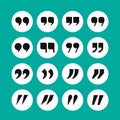 Quotation mark icon set. Vector illustration design Royalty Free Stock Photo