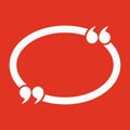 The Quotation Mark Speech Bubble icon. Quotes, citation, opinion symbol. Flat Royalty Free Stock Photo