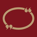 The Quotation Mark Speech Bubble icon. Quotes, citation, opinion symbol. Flat Royalty Free Stock Photo