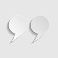 Quotation Mark Symbol. Paper style icon. Illustration Royalty Free Stock Photo