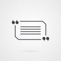 Quotation mark symbol. Rectangle vector icon isolated Royalty Free Stock Photo
