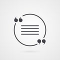 Quotation mark symbol. Vector icon isolated on gradient background Royalty Free Stock Photo