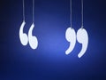 Quotation marks inverted commas - Stock Image
