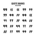 Quotation marks vector collection. Black quotes icon. Speech mark symbol. Royalty Free Stock Photo