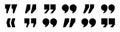 Quotation marks vector collection. Black quotes icon. Speech mark symbol. Royalty Free Stock Photo