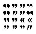 Quotation marks vector collection. Black quotes . Speech mark symbol. Vector