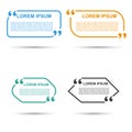 Quotation Speech banner. Quote vector set icon.