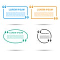 Quotation Speech banner. Quote vector set icon.