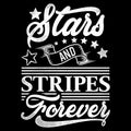 Quote American Motivation, Stars and Stripes Forever, llettering Royalty Free Stock Photo