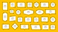 Quote box frame, big set. Quote box icon. Texting quote boxes. Blank template quote text info design boxes quotation bubble blog