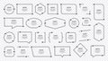 Quote box frame, big set. Quote box icon. Texting quote boxes. Blank template quote text info design boxes quotation bubble blog