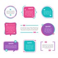 Quote box vector set on a white background. Royalty Free Stock Photo