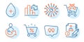Quote bubble, Share and Artificial intelligence icons set. Loan percent, Decreasing graph and Cross sell signs. Vector