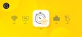 Quote bubble, Vip timer and Energy drops minimal line icons. For web application, printing. Vector