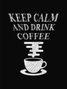 Quote coffee poster. Keep Calm and Drink Coffee.