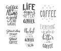 Quote coffee typography set