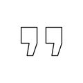 quote, editorial icon. Element of editorial design icon. Thin line icon for website design and development, app development.