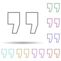 Quote, editorial multi color icon. Simple thin line, outline vector of editorial design icons for ui and ux, website or mobile