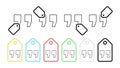 Quote, editorial vector icon in tag set illustration for ui and ux, website or mobile application