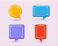 Quote frames blank template. Isolated textbox. 3d minimalist posters set. Quote vector bubbles for text, speech. Quotation box Royalty Free Stock Photo