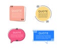 Quote frames templates. set of Colorful speech bubbles. Chat and talk icon. Quote box. vector illustration Royalty Free Stock Photo