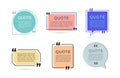 Quote frames templates. set of Colorful speech bubbles. Chat and talk icon. Design elements. vector illustration Royalty Free Stock Photo