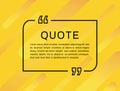 Quote frames templates. quote text bubbles. Speech Bubble isolated on yellow background. Vector illustration