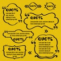 Quote frames.Vintage template with print information design quotes. Vector Typography Speech Bubble Banner Design