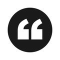 Quote icon flat black round button vector illustration Royalty Free Stock Photo
