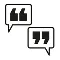 Quote icon. Messages with quotation marks. Vector illustration. EPS 10.