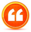 Quote icon natural orange round button Royalty Free Stock Photo