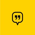 Quote icon. Quotation paragraph symbol. double comma mark. bubble dialogue speech sign. vector illustration Royalty Free Stock Photo