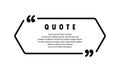 Quote icon. Quotemark outline, speech bubble, inverted commas with empty space. Blank for your text. Frame. Vector EPS 10. Royalty Free Stock Photo