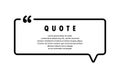 Quote icon. Quotemark outline, speech marks, inverted commas, blank space. Blank for your text. Square shape. Vector EPS 10. Royalty Free Stock Photo