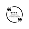 Quote icon. Quotemark outline, speech marks, inverted commas. Blank for your text. Circle shape. Vector EPS 10. Isolated on Royalty Free Stock Photo