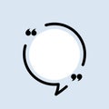 Quote icon. Speech marks, inverted commas or talking mark collection. Circle shape. Vector EPS 10. Isolated on background
