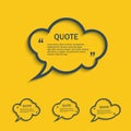 Quote line cloud speech bubbles set