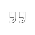 Quote line icon. Quote sign icon. Quotation mark symbol.