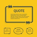 Quote line text box with commas set Royalty Free Stock Photo